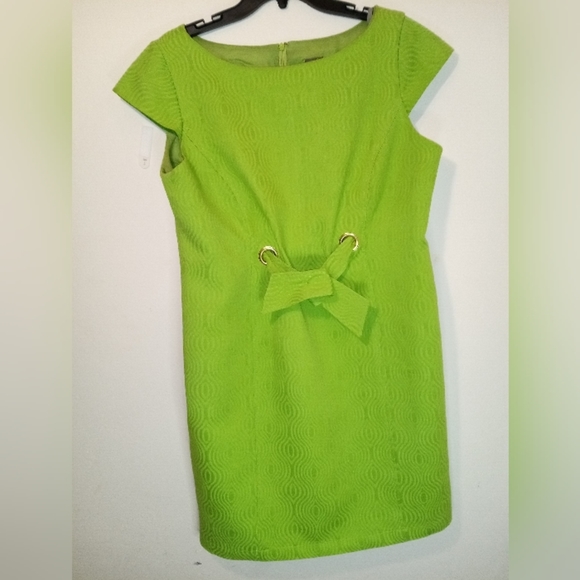 Taylor Green Dress Women Regular Size 14 NBW with Adjustable Bow/Belt - Picture 6 of 8